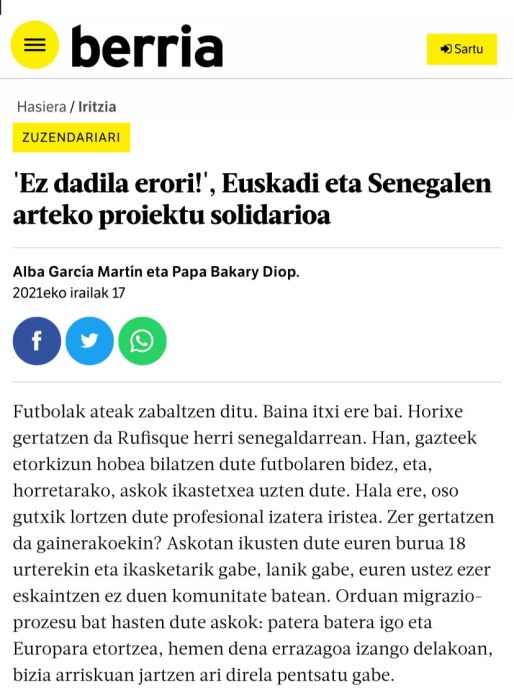 NUESTRO PROYECTO EN BERRIA, EUSKARAZ 